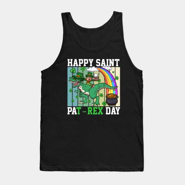 Happy Saint Pat-Rex Day Leprechaun With T-Rex Tank Top by TheMaskedTooner
